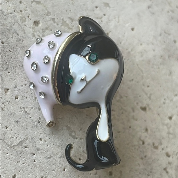 Anthropologie Black and Pink Brooch - Picture 2 of 2